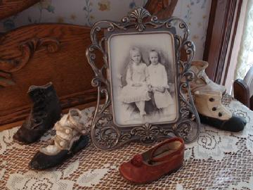 Irene Room antique baby shoes